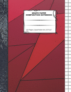 Graph Paper Composition Notebook: 110 Pages - Quad Ruled 4x4 - 8.5" x 11" Red Large Notebook with Grid Paper - Math Notebook For Students