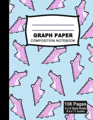 Graph Paper Composition Notebook: Beautiful 8.5 x 11 inch Quad Ruled 4 x 4 square grid journal four squares per inch graphing paper, (Notebooks for Math and Science School and College students) - Alligator Pattern Notebook (Office & School Essentials) - Notebooks, Zoo Spirit