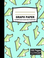 Graph Paper Composition Notebook: Beautiful 8.5 x 11 inch Quad Ruled 5 x 5 square grid journal five squares per inch graphing paper, (Notebooks for Math and Science School and College students) - Alligator Pattern Notebook (Office & School Essentials)