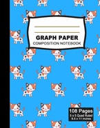 Graph Paper Composition Notebook: Beautiful 8.5 x 11 inch Quad Ruled 5 x 5 square grid journal five squares per inch graphing paper, (Notebooks for Math and Science School and College students) - Cute Cat Pattern Notebook (Office & School Essential)