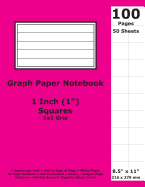 Graph Paper Notebook: 1 Inch (1 in) Squares; 8.5" x 11"; 21.6 cm x 27.9 cm; 100 Pages; 50 Sheets; 1x1 Quad Ruled Grid; White Paper; Magenta Glossy Cover; Journal