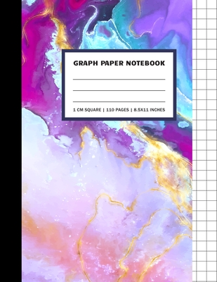 Graph Paper Notebook: Marble Paint Decor 1 cm Squares Quad Ruled Notebook Composition Notebook graph paper Squared Graphing Paper graphing notebook - Prints, Willie