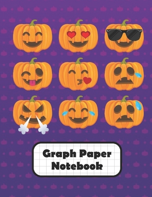 Graph Paper Notebook: Pumpkin Emoji Grid Paper Quad Ruled 4 Squares Per Inch Large Graphing Paper 8.5 By 11 - Creations, Pastel Clouds
