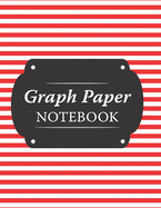 Graph Paper Notebook: Red And White Stripe Grid Paper Quad Ruled 5 Squares Per Inch Large Graphing Paper For Math Science 8.5 By 11