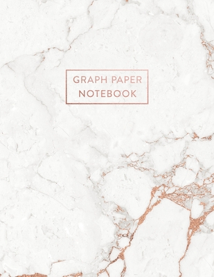 Graph Paper Notebook: Soft White Marble and Rose Gold - 8.5 x 11 - 5 x 5 Squares per inch - 100 Quad Ruled Pages - Cute Graph Paper Composition Notebook for Children, Kids, Girls, Teens and Students (Math and Science School Essentials) - Paperlush Press