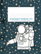 Graphpaper Notebook 4x4: Astronaut starry sky design 100 pages of graph paper with bigger squares for younger students