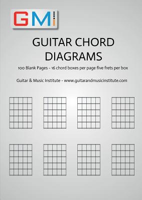 Guitar Chord Diagrams: 100 Pages - 16 chord boxes per page five frets per box - Brockie, Ged