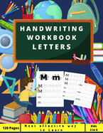 Handwriting Workbook LETTERS: Preschool, Kindergarten, Pre K writing paper with lines, suitable for kids ages 3 to 6, handwriting upper&lowercase tracing book to learn how to write, with Sight words and coloring page - Great gift for kids -