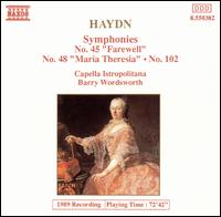 Haydn: Symphonies Nos. 45, 48, 102 - Capella Istropolitana; Barry Wordsworth (conductor)