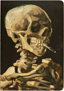 Head of a Skeleton with a Burning Cigarette, Skull, A5 Notebook
