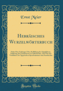 Hebrisches Wurzelwrterbuch: Nebst Drei Anhngen ber die Bildung der Quadrilitern, Erklrung der Fremdwrter im Hebrischen, und ber das Verhltniss der gyptischen Sprachstammes zum Semitischen (Classic Reprint)