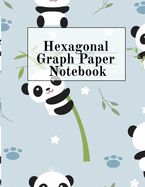 Hexagonal Graph Paper Notebook: Hexagon Composition Notepad (.5" per side) For Drawing, Doodling, Crafting, Tilting, Quilting, Gaming & Mosaic Decoring Projects With Cute Panda Bear Print