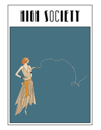 High Society: Art Deco Retro Vintage Classic 1930s Style Notebook / White Blank College Ruled Lined Note Book