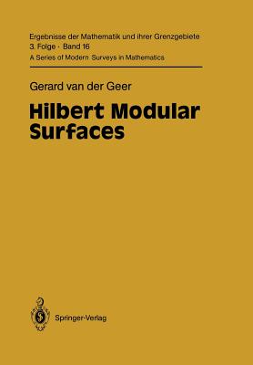 Hilbert Modular Surfaces - Geer, Gerard Van Der