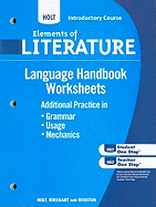 Holt Elements of Literature: Grammar Usage and Mechanics Handbook Worksheets Grade 6 Introductory Course