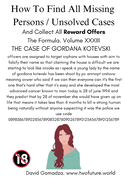 How To Find All Missing Persons / Unsolved Cases. And Collect All Reward Offers. Volume XXXIII.: The Case of Gordana Kotevski