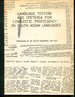 Language Testing and Criteria for Linguistic Proficiency in South Asian Languages [Proceedings of the Austin Conference, May 1973]