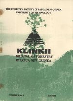 Klinkii: The Journal of the Forestry Society of Papua New Guinea, Volume 5, Number 1