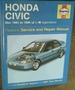 Haynes Service and Repair Manual: Honda Civic Nov 1991 to 1996 (J to N Registration)