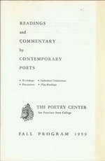 Readings and Commentary By Contemporary Poets. Fall Program 1959
