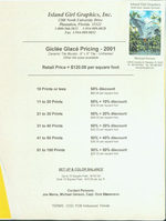 Island Girl Graphics: Giclee Glace Pricing, Ceramic Tile Murals, 2001. Publisher Price List, 2001
