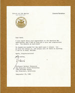 Letter From Dianne Feinstein as Mayor of San Francisco to Professor Herbert Feinstein