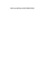 Special Distillation Processes
