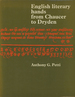 English Literary Hands From Chaucer to Dryden