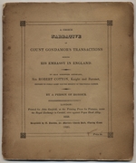 A Choice Narrative of Count Gondamor's Transactions During His Embassy in England