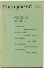 The Quest: Voces in Deserto: Poetry Pamphlet Number Three 1969