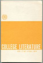 College Literature-Vol. I, No. 3, Fall, 1974