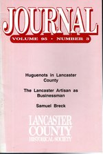 Journal of the Lancaster County Historical Society. Volume 95, No. 3: Summer, 1993