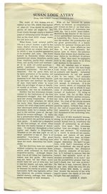 [Broadside Offprint]: Susan Look Avery. From the Public, Chicago, February 12, 1915