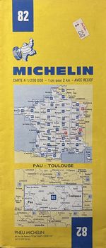 C1980s Michelin Map No. 82 Pau Toulouse