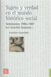 Libro Sujeto Y Verdad En El Mundo Historico-Social-Castori