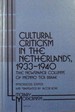 Cultural Criticism in the Netherlands, 1933-1940: The Newspaper Columns of Menno Ter Braak