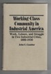 Working-Class Community in Industrial America Work, Leisure, and Struggle in Two Industrial Cities, 1880-1930