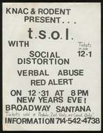 [Punk Flyer]: Knac & Rodent Present...T.S.O.L. With Social Distortion, Verbal Abuse, and Red Alert