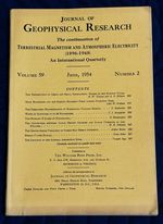 Journal of Geophysical Research. the Continuation of Terrestrial Magnetism and Atmospheric Electricity, 1896-1948. June 1954, Volume 59, Number 2