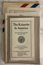 19 World War One Pamphlets Printed in the Usa, Including 8 Government Publications