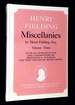 Miscellanies By Henry Fielding, Esq; Volume Three [This Volume Only! ]