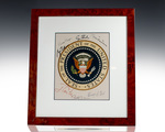 Official Seal of the President of the United States Photograph Signed By Richard Nixon, Gerald R. Ford, Jimmy Carter, Ronald Reagan, George Bush, Bill Clinton, and George W. Bush