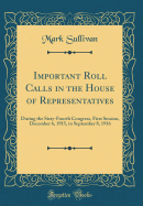 Important Roll Calls in the House of Representatives: During the Sixty-Fourth Congress, First Session, December 6, 1915, to September 8, 1916 (Classic Reprint)