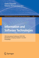 Information and Software Technologies: 20th International Conference, Icist 2014, Druskininkai, Lithuania, October 9-10, 2014, Proceedings