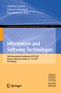 Information and Software Technologies: 29th International Conference, ICIST 2023, Kaunas, Lithuania, October 12-14, 2023, Proceedings