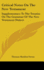 Critical Notes on the New Testament: Supplementary to the Treatise on the Grammar of the New Testament Dialect