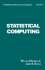 Statistical Computing (Volume 33)