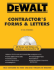 Dewalt Contractor's Forms & Letters [With Cdrom]