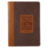 Classic Faux Leather Journal Stand Firm in the Faith 1 Cor. 16: 13 Brown Inspirational Notebook, Lined Pages W/Scripture, Ribbon Marker