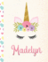 Madelyn: Personalized Unicorn Sketchbook for Girls With Pink Name-8.5x11 110 Pages. Doodle, Sketch, Create!